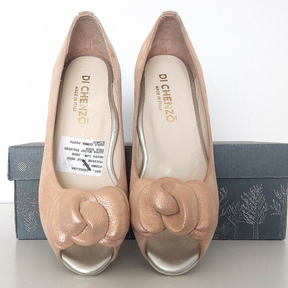 Di Chenzo Italian Leather Open Toe Wedge - Size 7 (37 European) - Picture 3 of 8